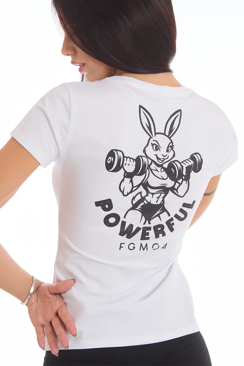 T-Shirt Fit Bunny FGM04 Bianco