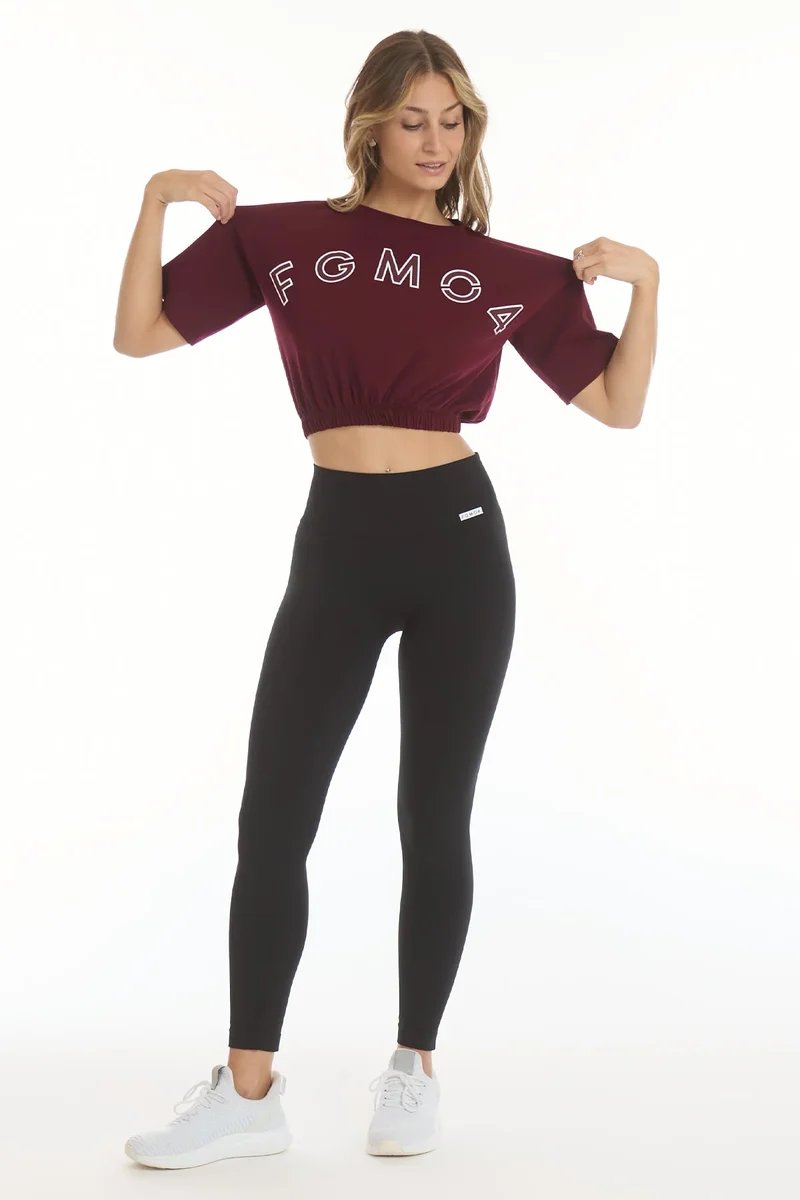 T-Shirt Crop Academy FGM04 Prugna