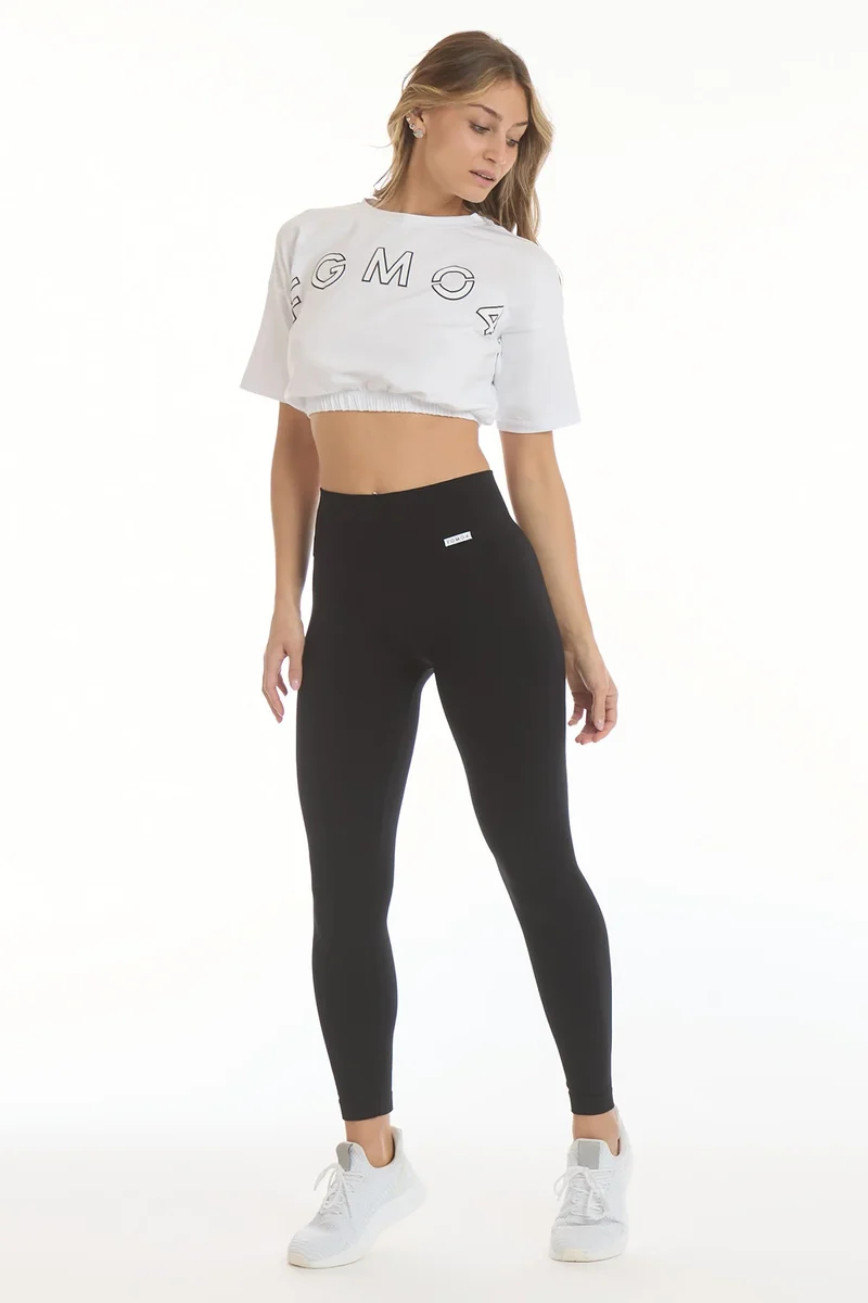 T-Shirt Crop Academy FGM04 Bianco