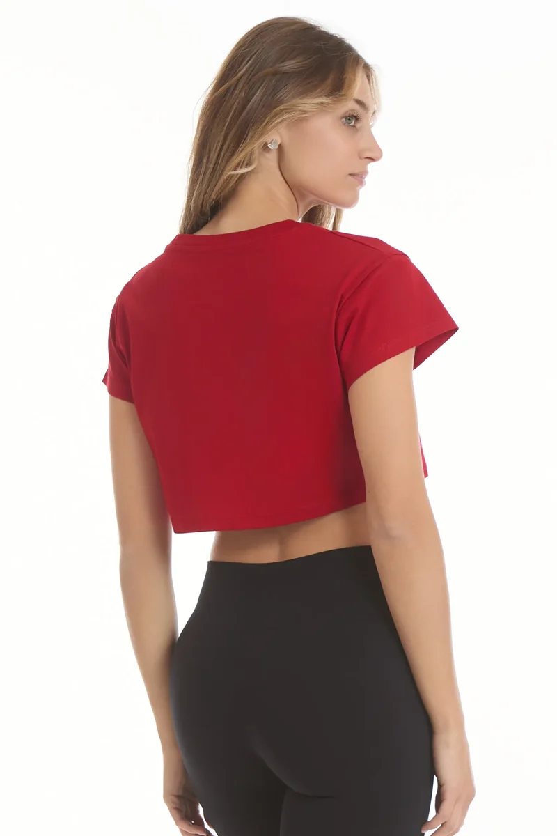 T-Shirt Crop Focus FGM04 Rosso