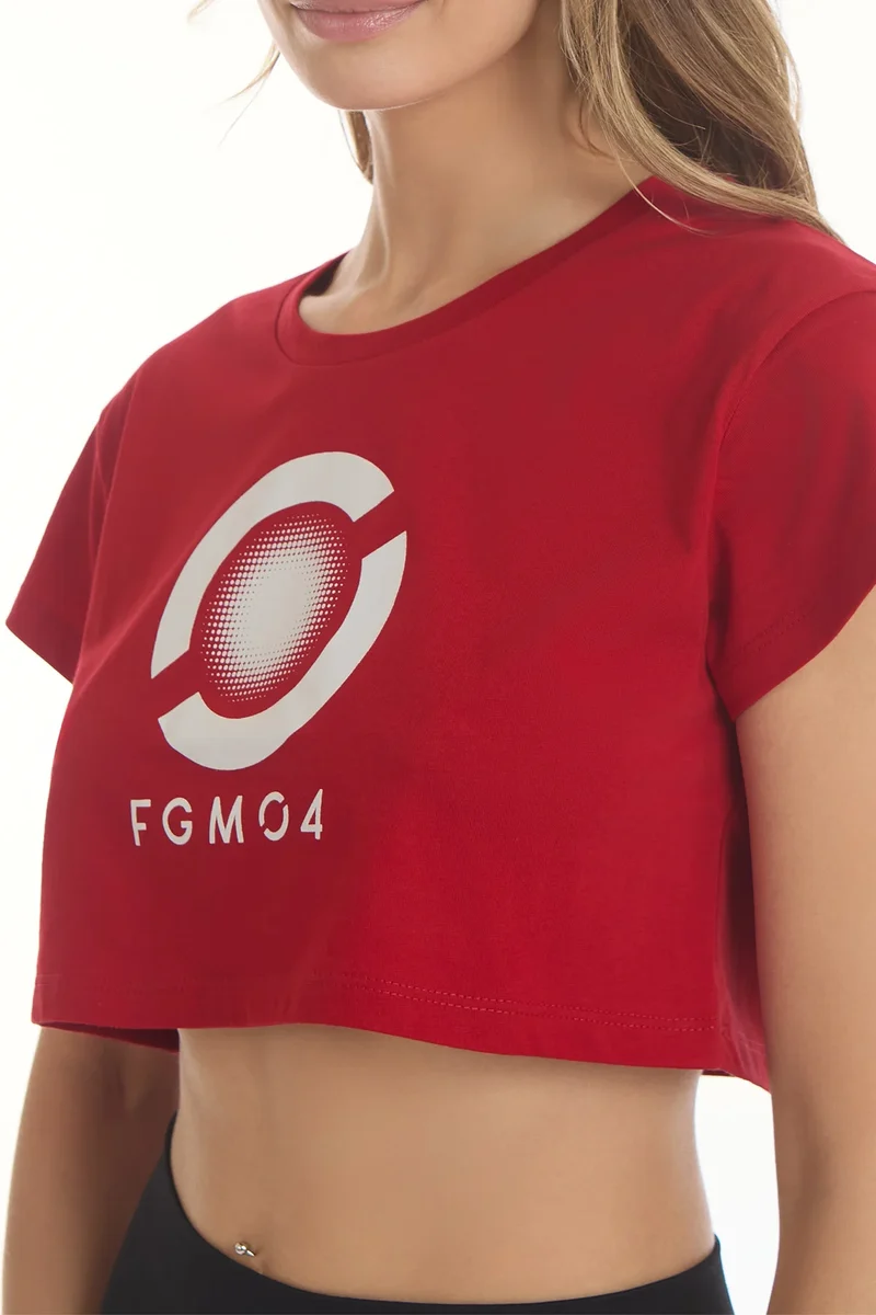 T-Shirt Crop Focus FGM04 Rosso
