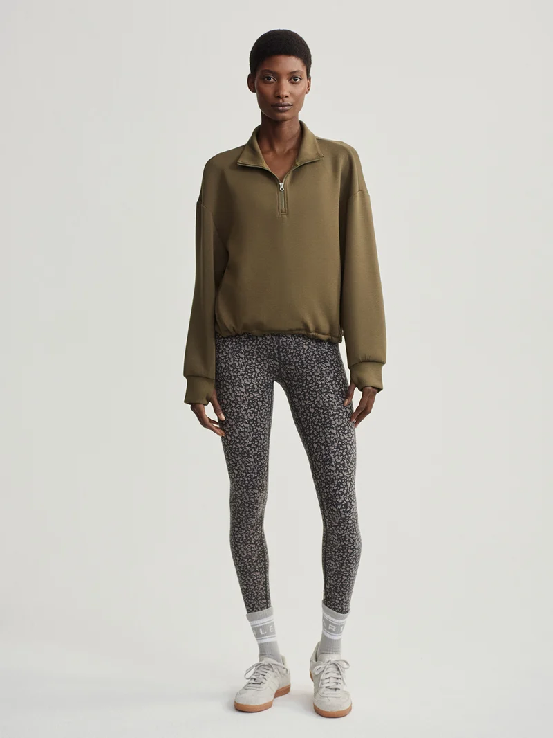 Sian Cropped Half-Zip Sweat