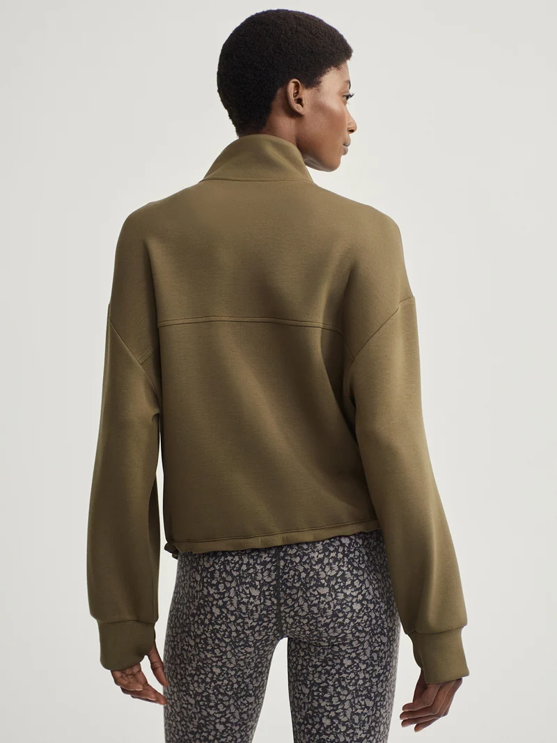 Sian Cropped Half-Zip Sweat