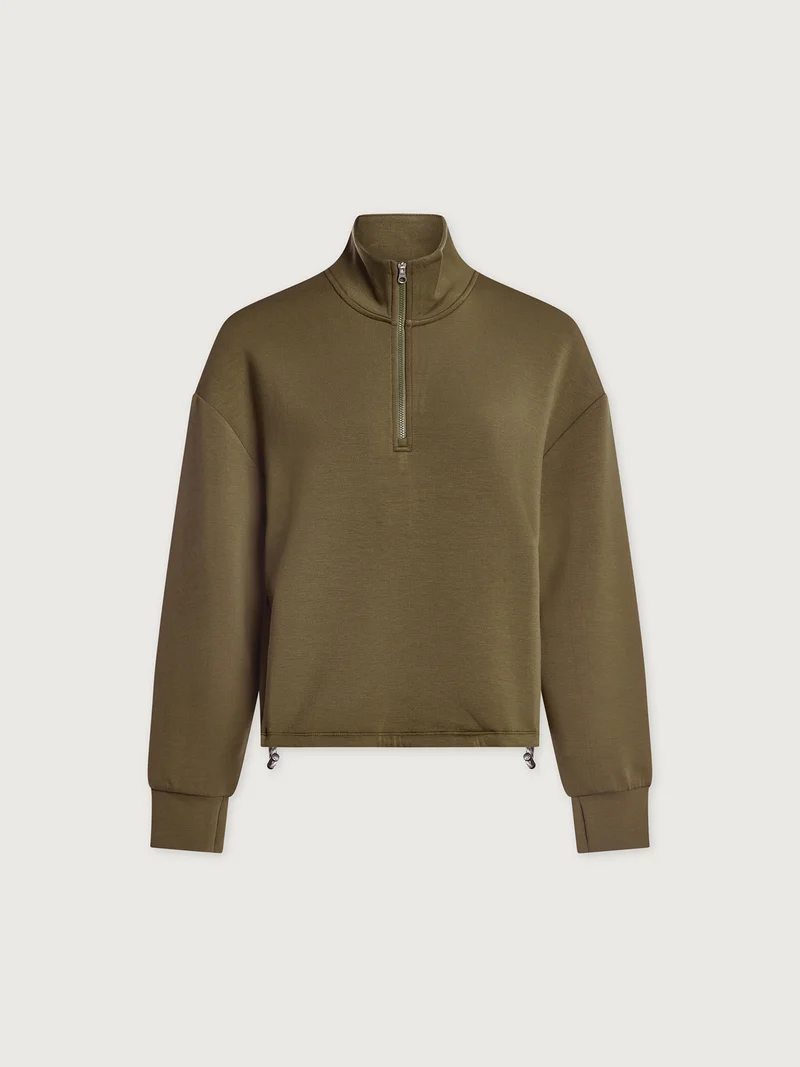 Sian Cropped Half-Zip Sweat