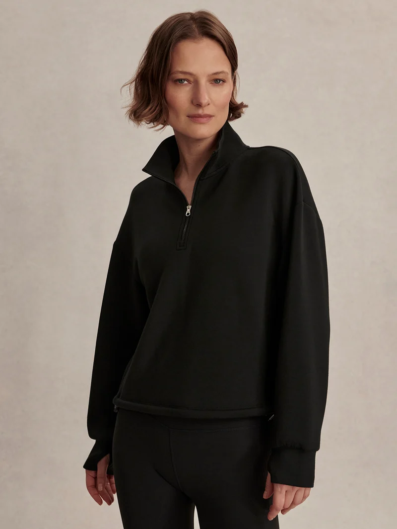 Sian Cropped Half-Zip Sweat