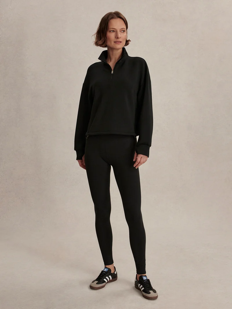 Sian Cropped Half-Zip Sweat