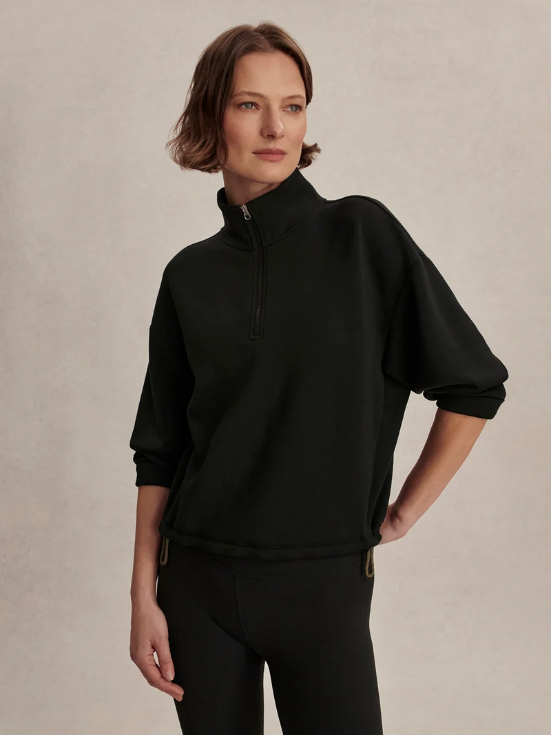 Sian Cropped Half-Zip Sweat