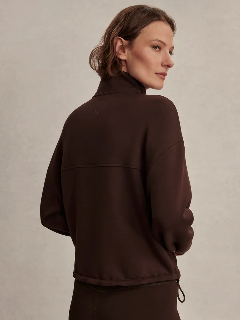 Sian Cropped Half-Zip Sweat
