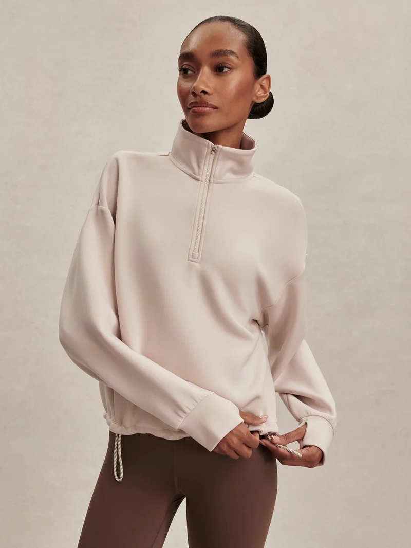 Sian Cropped Half-Zip Sweat