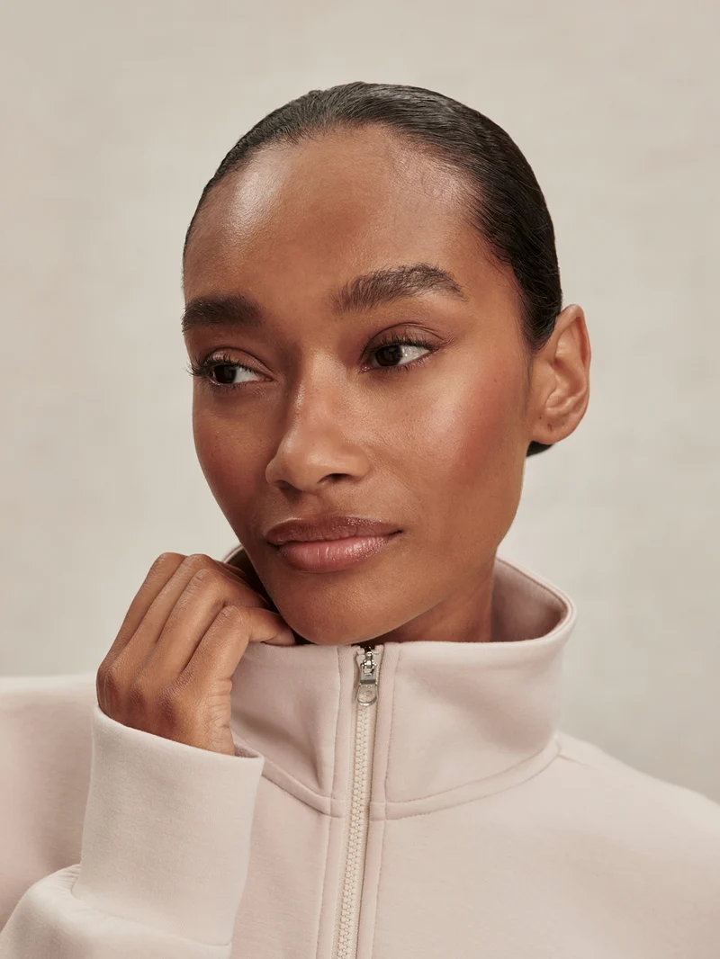 Sian Cropped Half-Zip Sweat