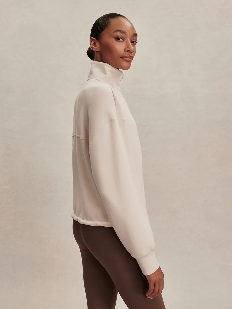 Sian Cropped Half-Zip Sweat