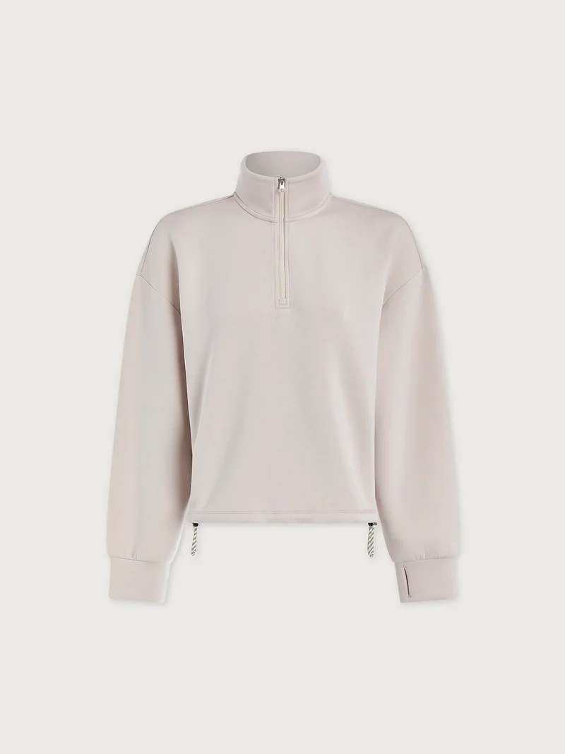 Sian Cropped Half-Zip Sweat