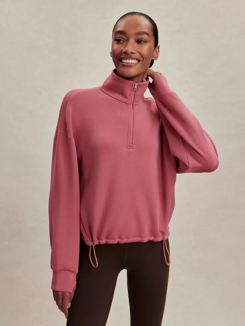 Sian Cropped Half-Zip Sweat