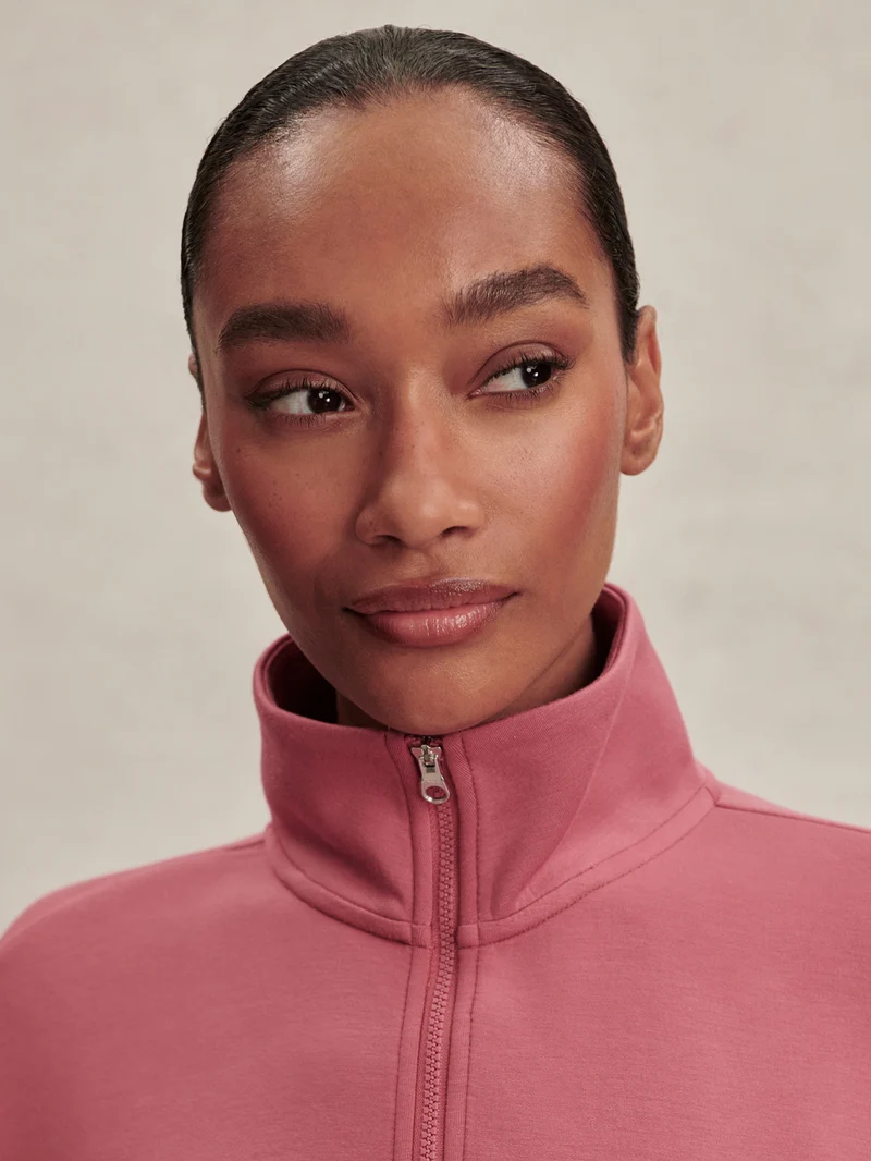 Sian Cropped Half-Zip Sweat