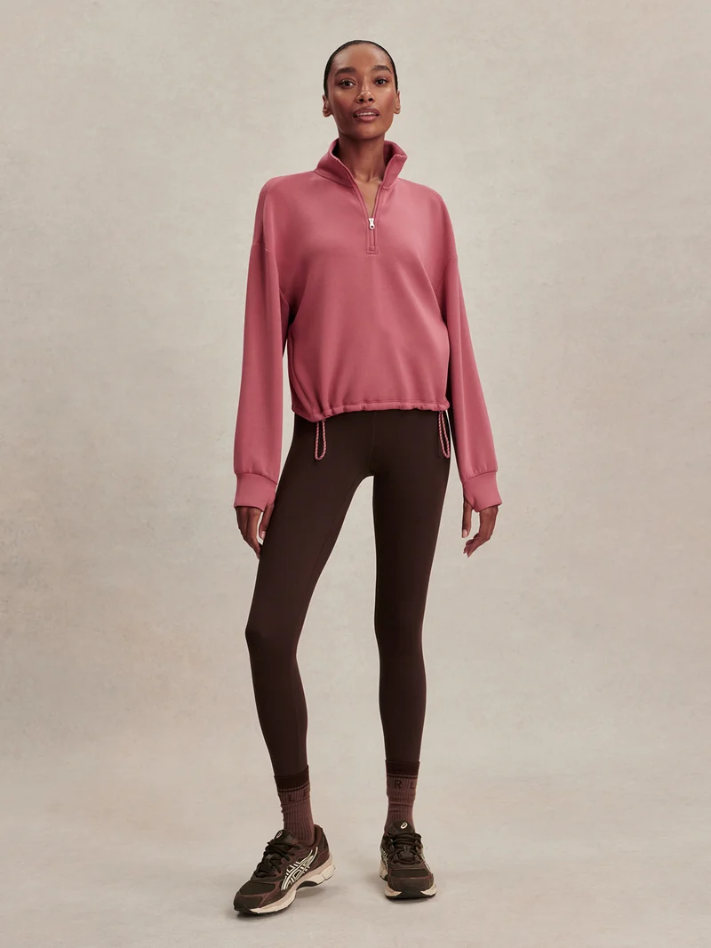 Sian Cropped Half-Zip Sweat