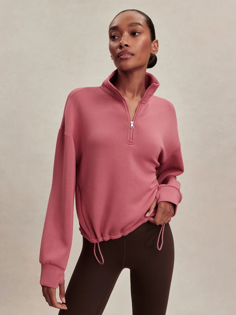 Sian Cropped Half-Zip Sweat