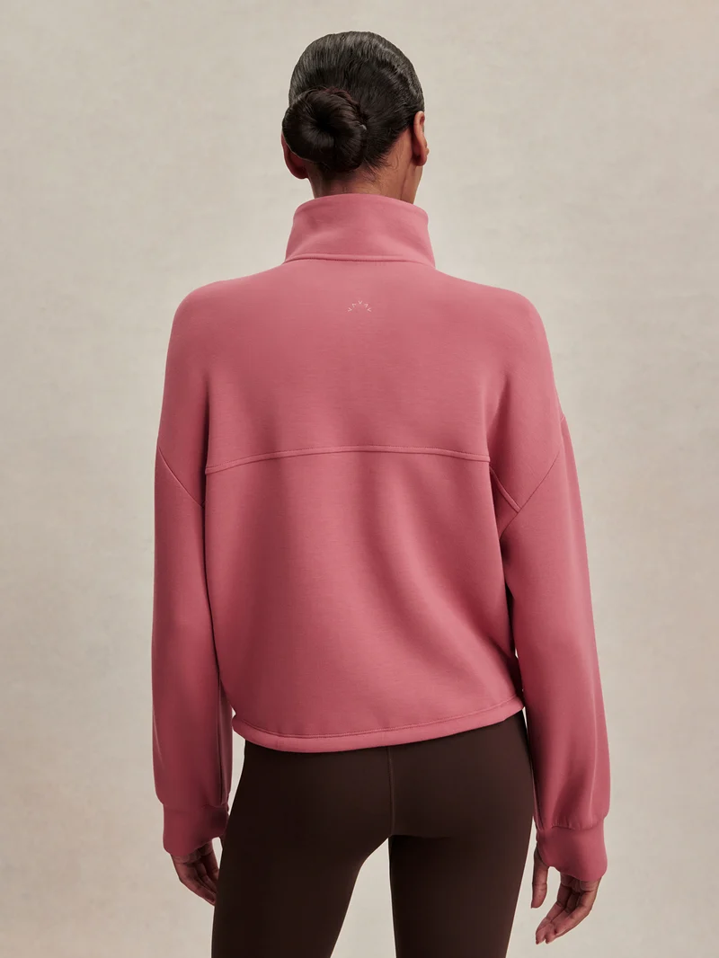 Sian Cropped Half-Zip Sweat