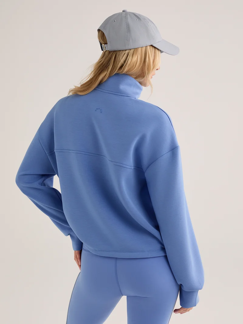Sian Cropped Half-Zip Sweat