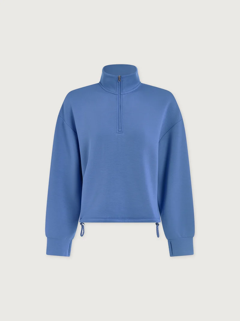 Sian Cropped Half-Zip Sweat