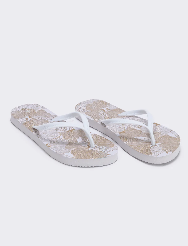 Infradito floreali da in PVC - Bianco