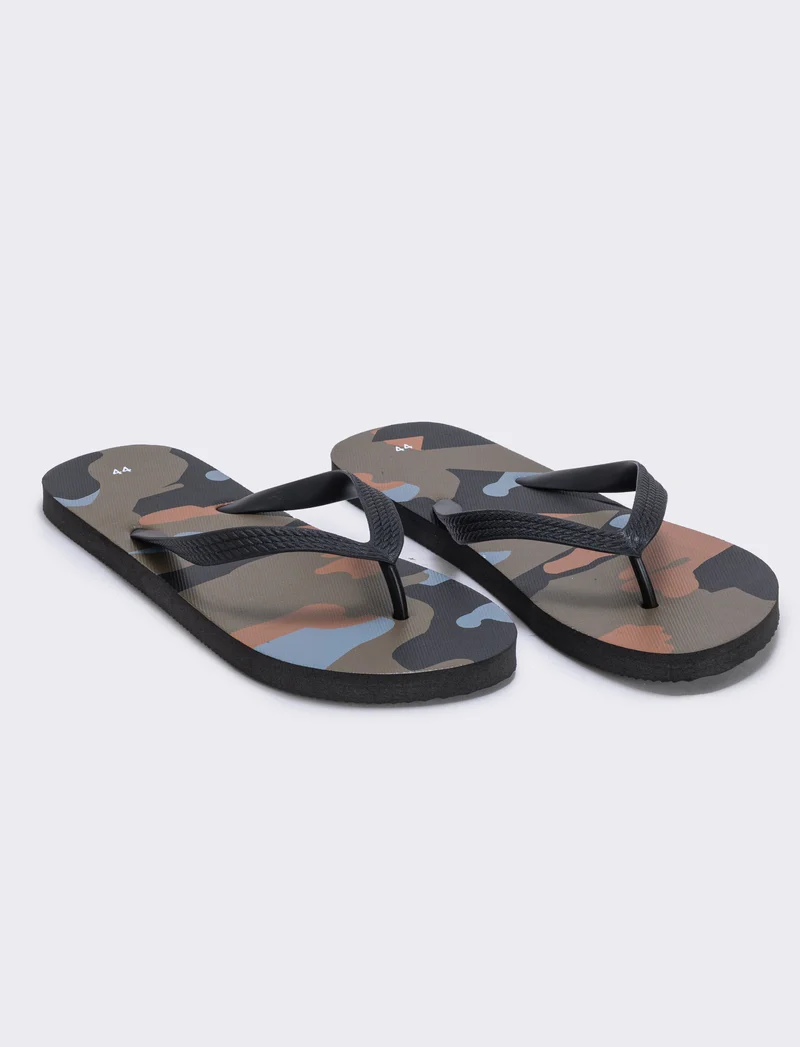 Infradito mimetico in PVC nero uomo - Nero