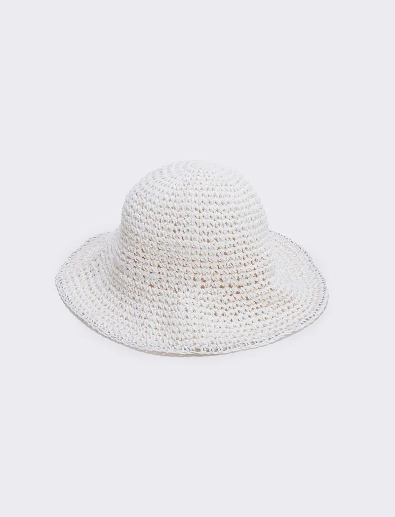 Cappello Pescatore in Paglia - Bianco