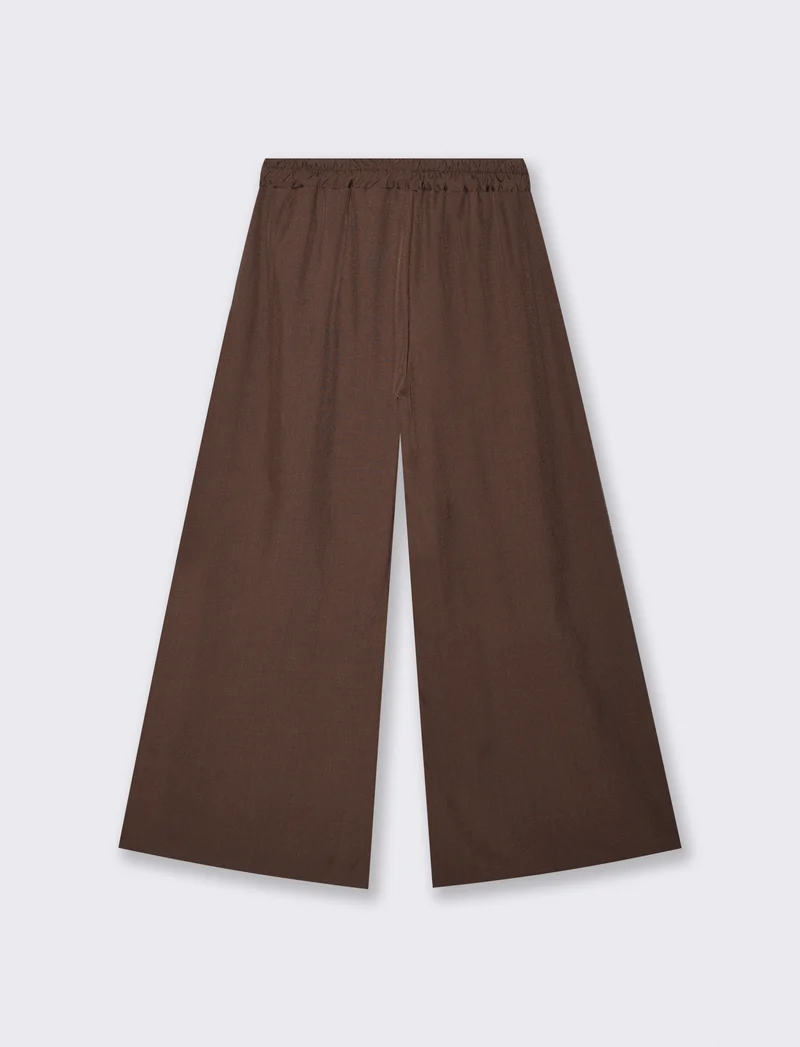 Pantalone over con pieghe ed elastico - Moro