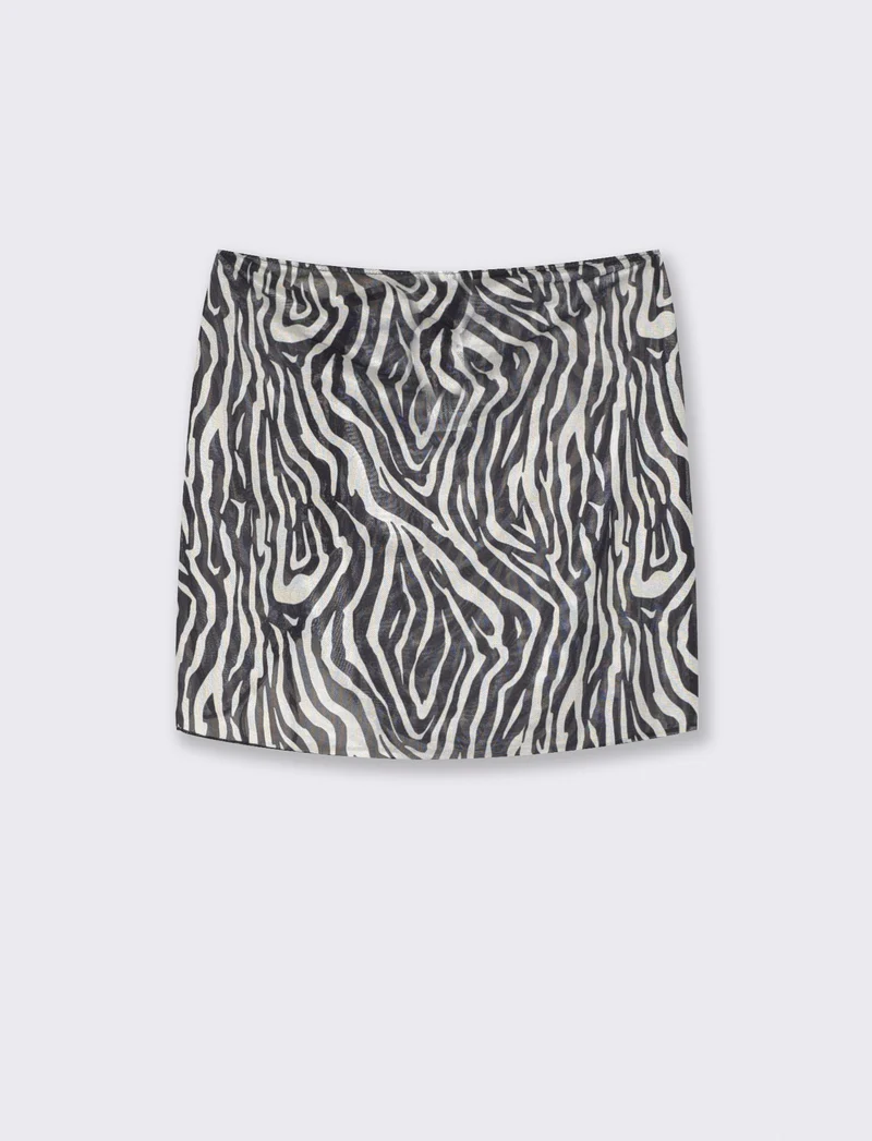 Gonna copricostume in microrete elegante - Zebrato