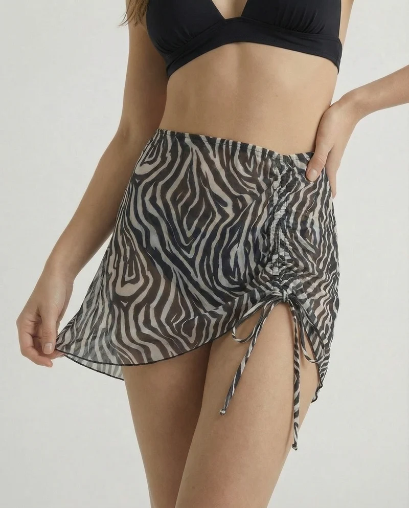 Gonna copricostume in microrete elegante - Zebrato