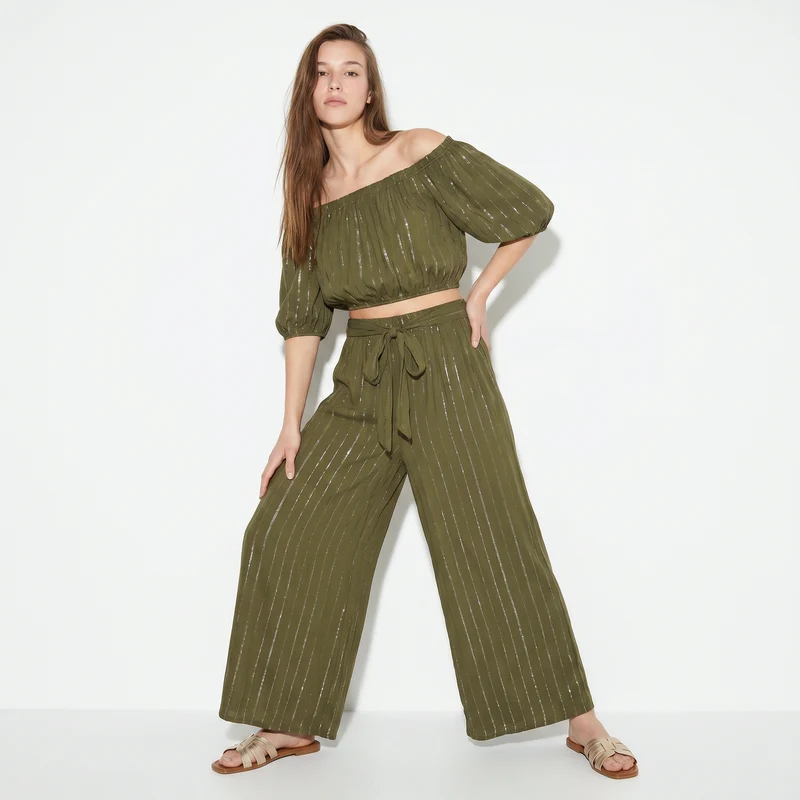 Pantalone Palazzo con Lurex e Fusciacca - Kaky 1
