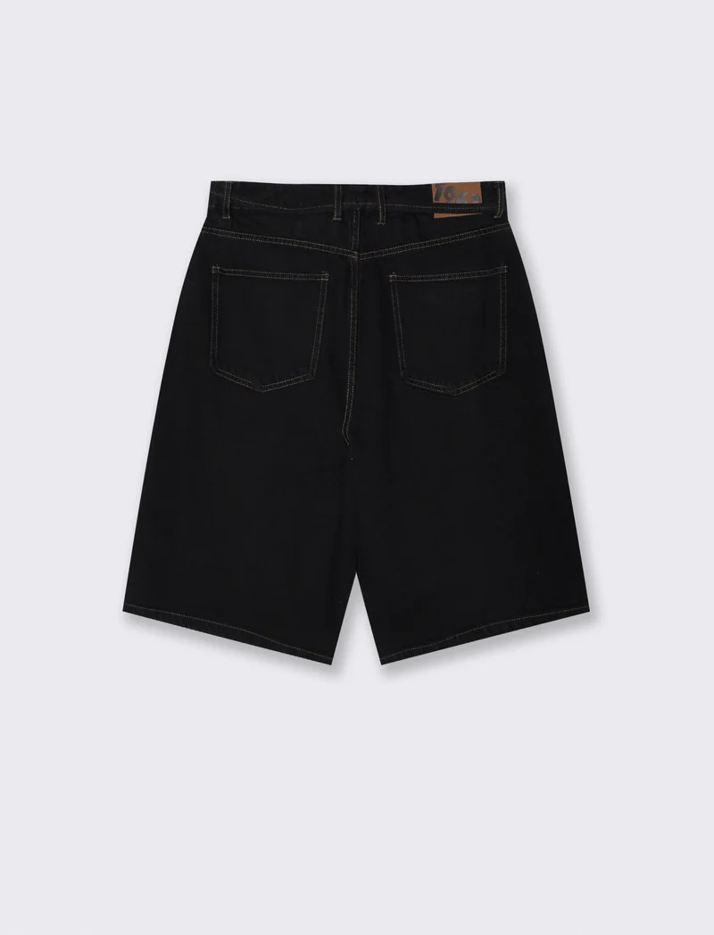 Bermuda Skater Fit in Cotone con Cintura - Nero