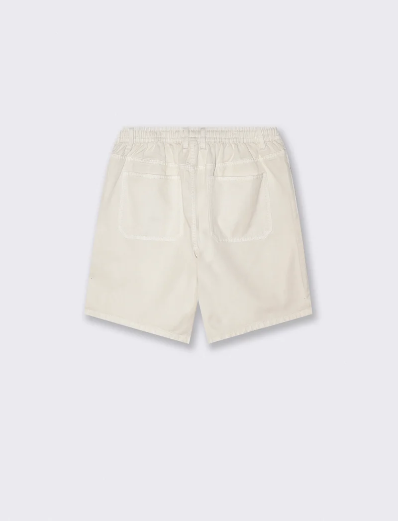 Bermuda Jogger Lyocell Cotone Denim - Bianco latte