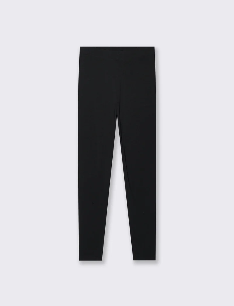 Leggings Basici Skinny con Elastico Vita - Nero