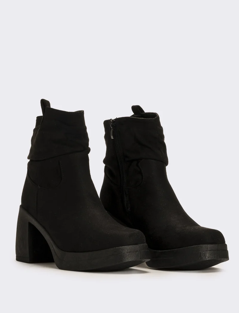 Tronchetto punta quadrata da donna - Nero