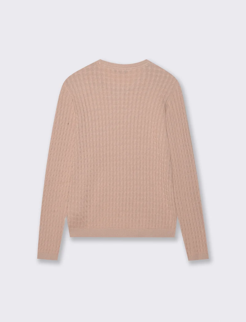 Maglia Girocollo a Treccia - Rosa chiaro