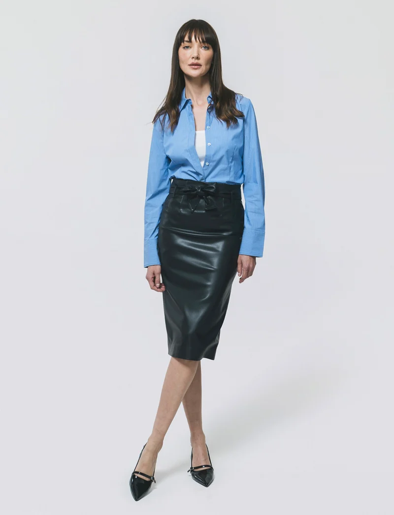 Camicia Slim in Tela Elastica - Celeste