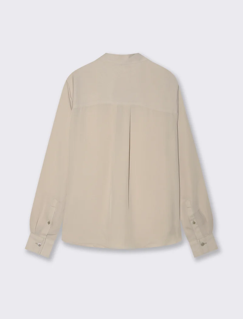 Camicia con Spacchi e Manica Lunga - Sabbia