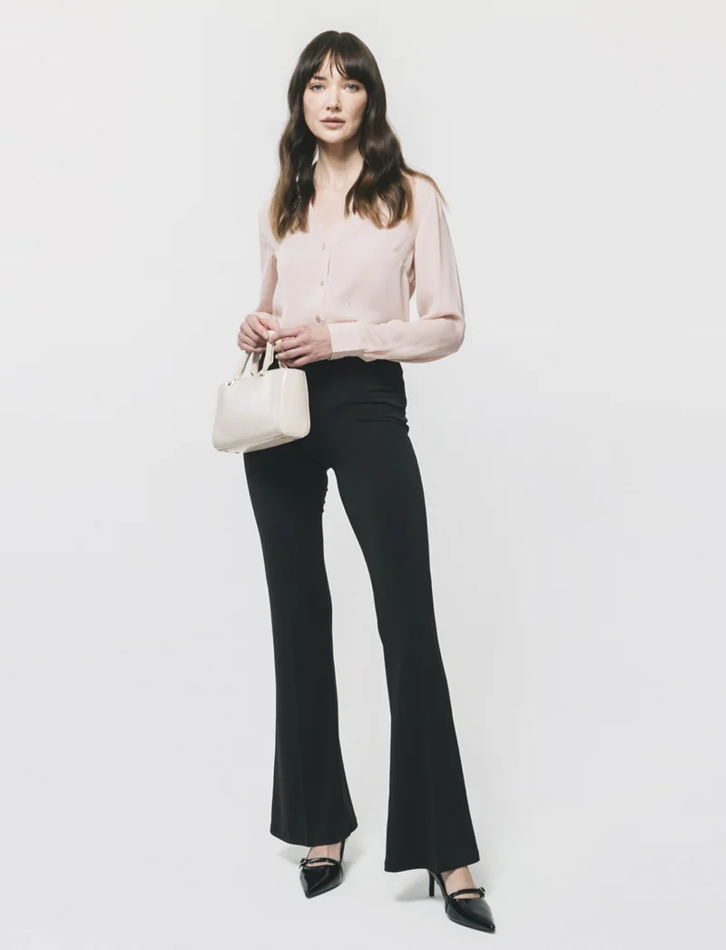 Camicia con Spacchi e Manica Lunga - Rosa chiaro