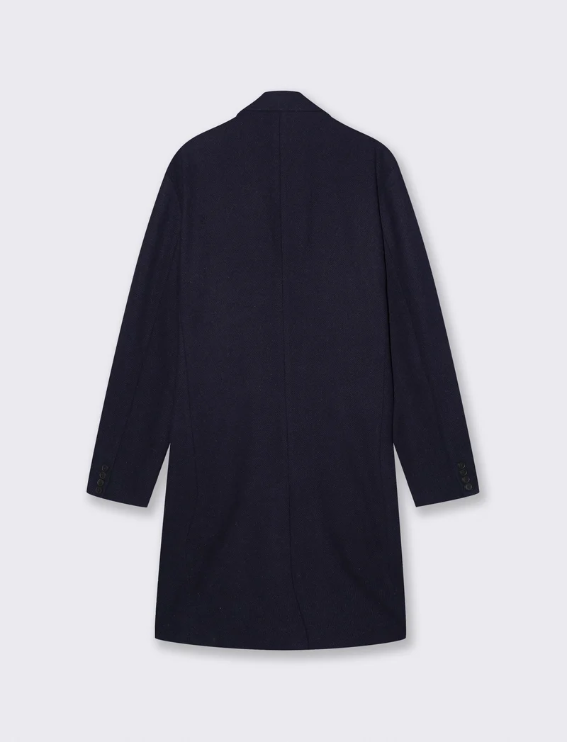 CAPPOTTO CLASSICO TESSUTO DIAGONALE - Blu