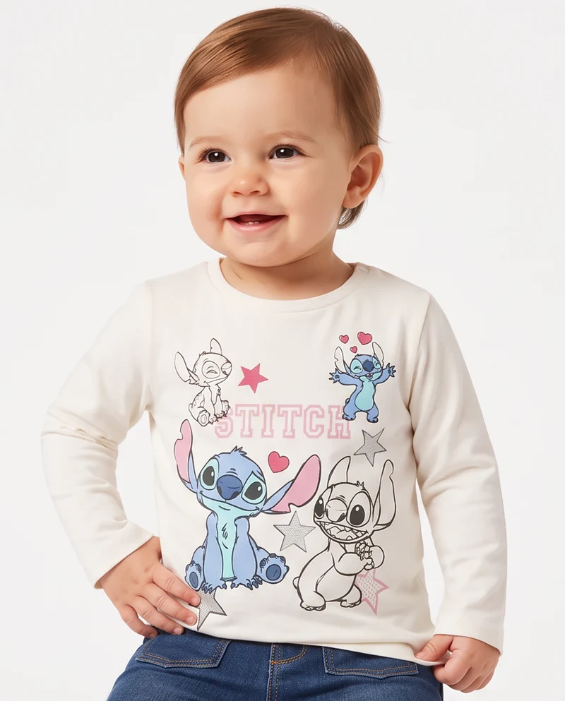 Tshirt Disney Stitch maniche lunghe - Bianco