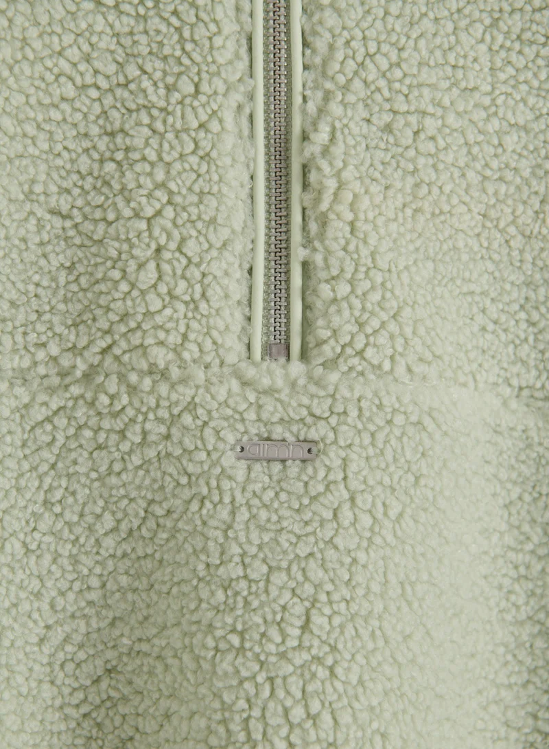 Pistachio Pile Half Zip