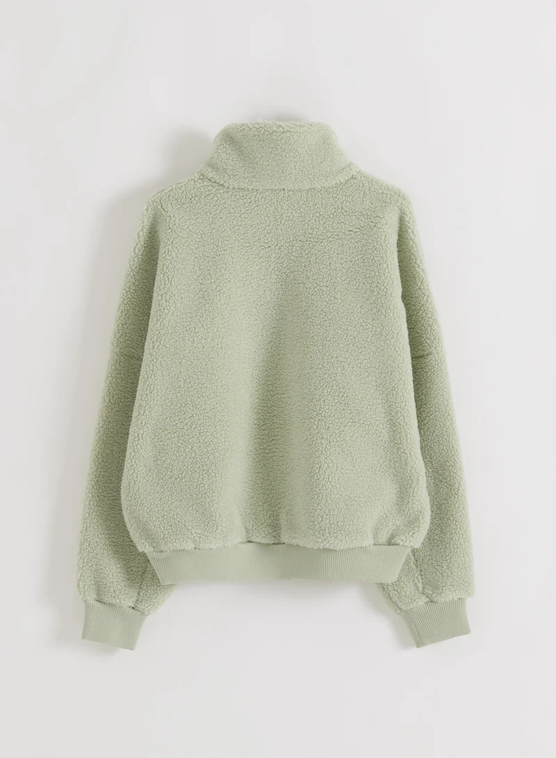 Pistachio Pile Half Zip