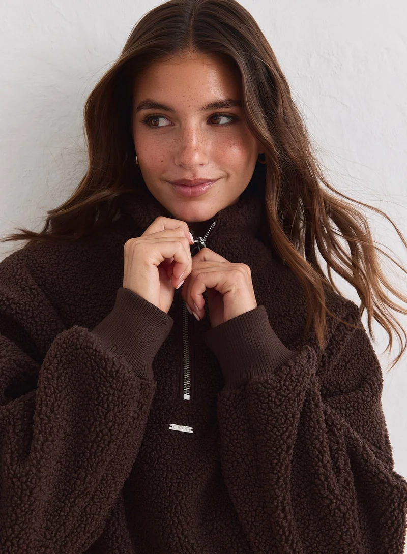 Chocolate Pile Half Zip