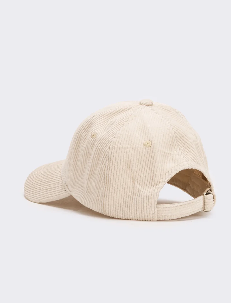 Cappello uomo baseball in velluto - Bianco sporco