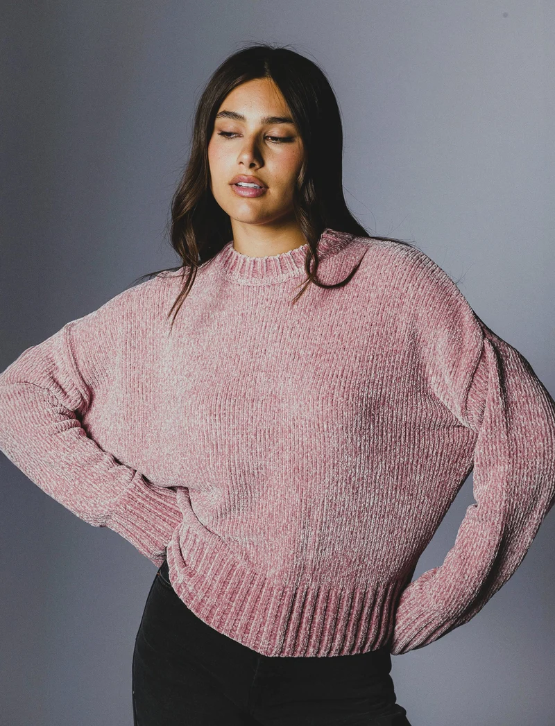 MAGLIA IN CINIGLIA - Rosa antico