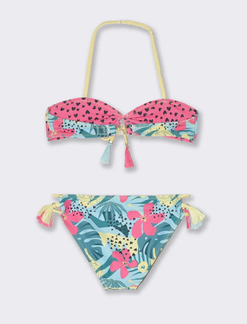 Costume double face da bambina - Verde acqua