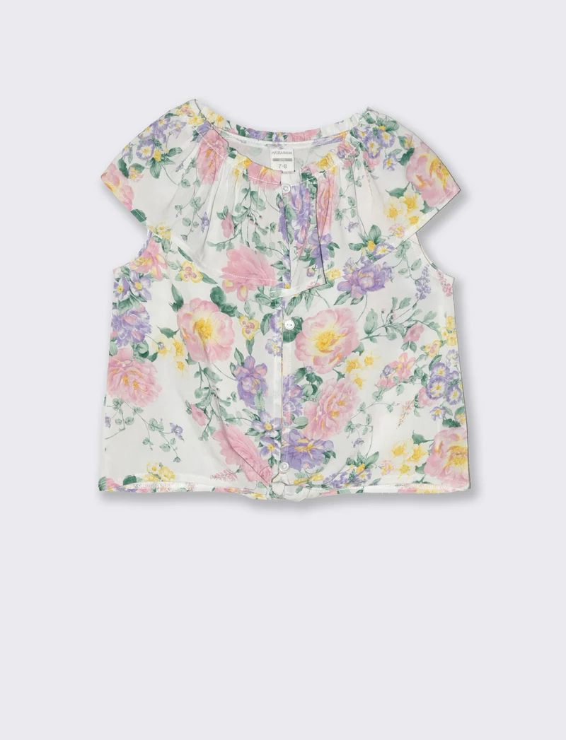 Camicia in viscosa da bambina - Fiorato