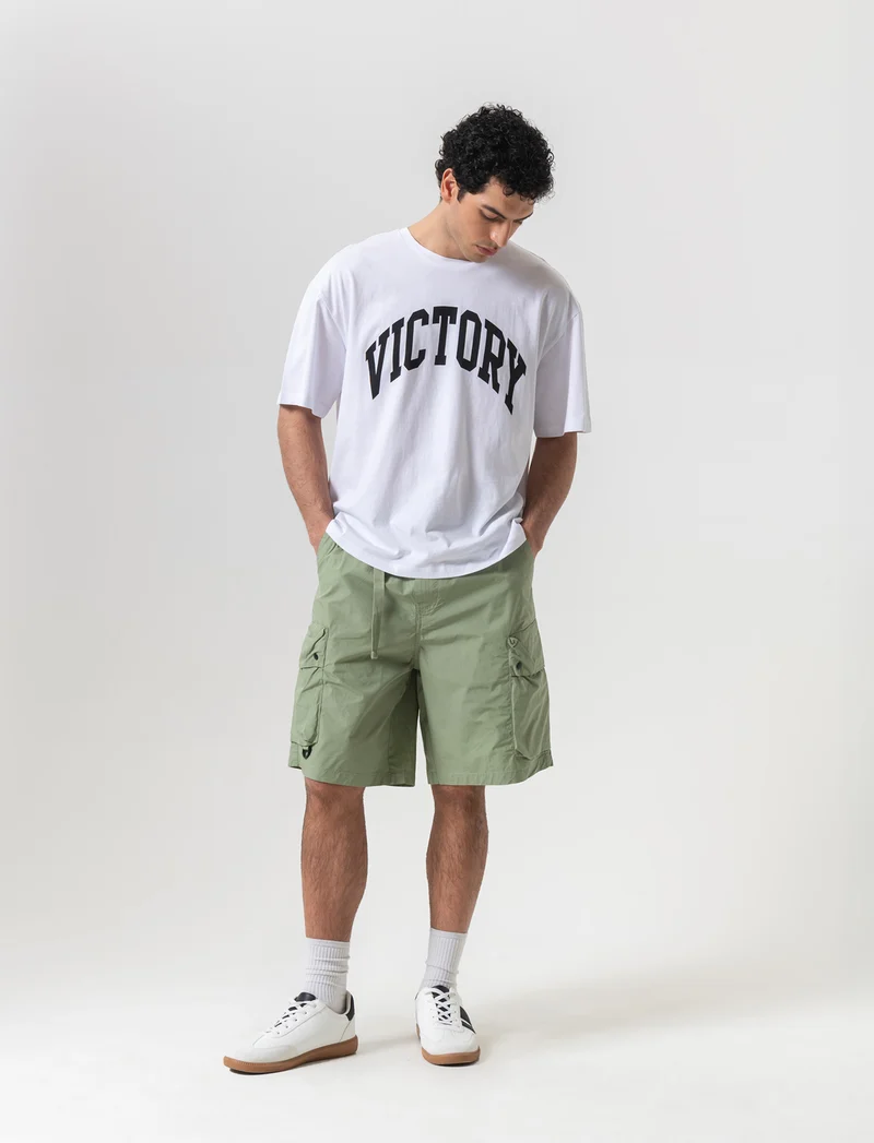 T-shirt boxy fit con stampa da uomo - Bianco