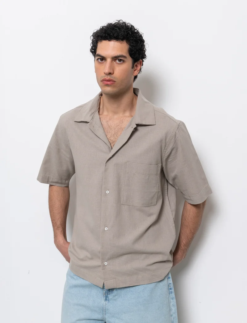 Camicia in tessuto armaturato da uomo - Verde salvia