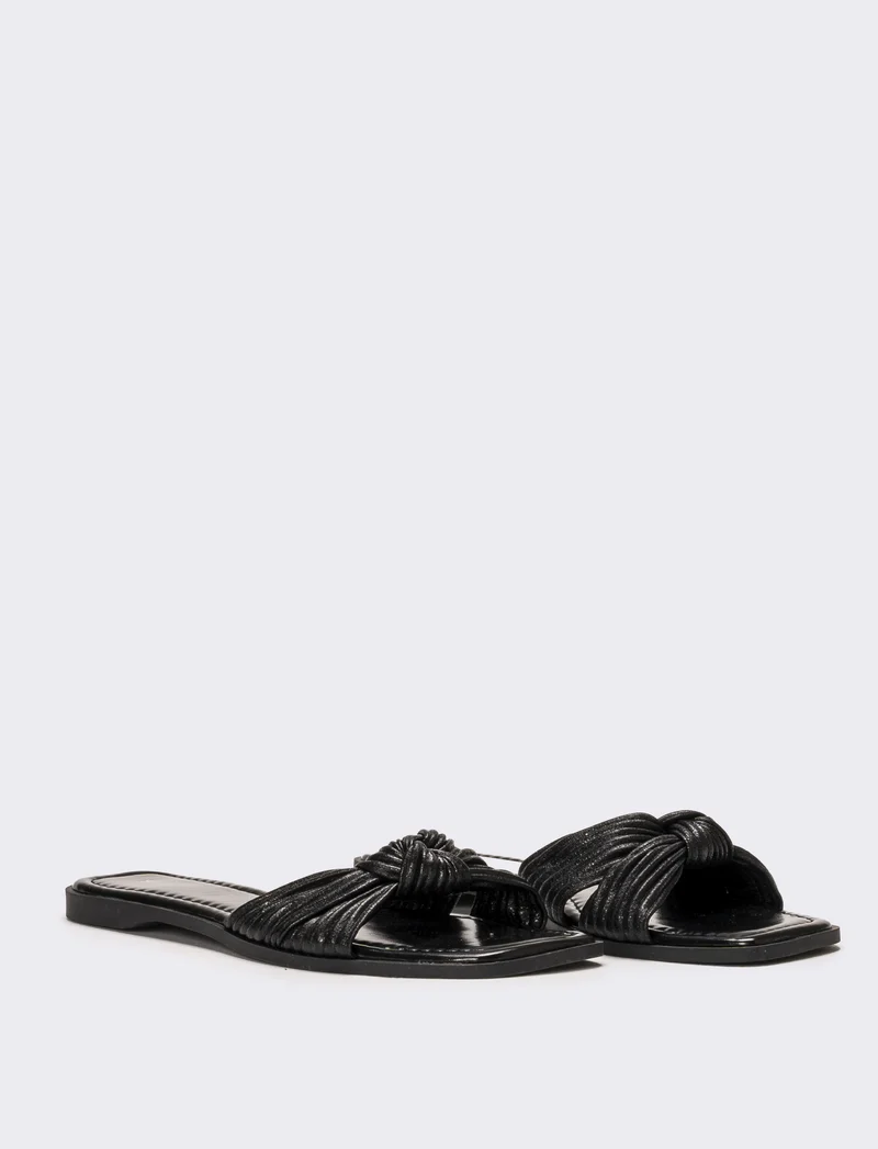 Mule da donna con nodo - Nero